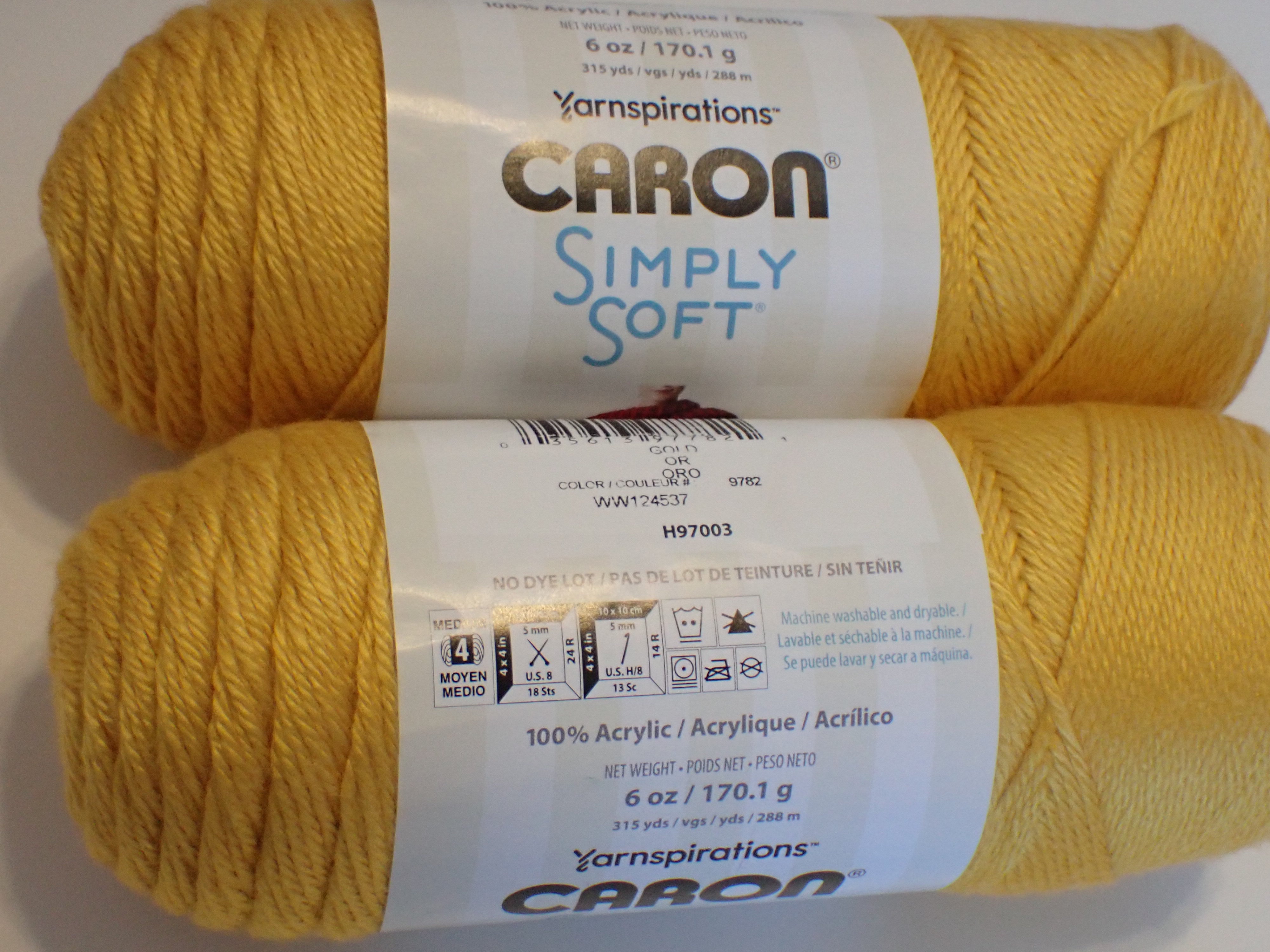 Caron Simply Soft DK weight yarn Gold